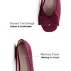 image:imageHee grand Womens Suede Ballet Flats Bow Knot Square Toe SlipOn Flat Shoes Comfortable Casual Work Office Dress ShoesWine Red