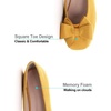 image:imageHee grand Womens Suede Ballet Flats Bow Knot Square Toe SlipOn Flat Shoes Comfortable Casual Work Office Dress ShoesYellow
