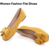 image:imageHee grand Womens Suede Ballet Flats Bow Knot Square Toe SlipOn Flat Shoes Comfortable Casual Work Office Dress ShoesYellow