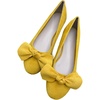 image:imageHEE grandWomens Bow Ballet Flats Round Toe Suede Slip On Dress Shoes Comfortable Flat Shoes for Wedding Party CasualYellow