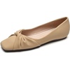 image:imageHee grand Ballet Flats for Women Square Toe Bow Ballet Flats Comfort Low Heel SlipOn Dress Shoes Fashion Women FlatsKhaki