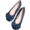 image:imageHee grand BowKnot Ballet Flats Womens Square Toe Flat Shoes Suede Dress Shoes Comfort SlipOn Loafers Casual Womens FlatsBlue