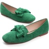 image:imageHee grand Bowknot Ballet Flats for Women Square Toe Dressy Shoes Suede Comfort SlipOn Loafers Casual Womens FlatsGrass Green