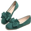 image:imageHee grand Bowknot Ballet Flats for Women Square Toe Dressy Shoes Suede Comfort SlipOn Loafers Casual Womens FlatsGreen