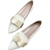 image:imageHee grand Bowknot Pointed Toe Ballet Flats for Women Comfort SlipOn Loafers PU Leather Dressy Shoes Women Work FlatsAbeigepu