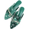 image:imageHee grand Christmas Shoes for Women Pointed Toe Plaid Snowflake Flat Shoes Comfortable Slip on Flats RedGreen Shoes for Christmas040christmas Green