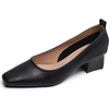image:imageHee grand Classic Closed Square Toe Chunky Block Heels Women Soft PU Leather Mid Heel Dress Shoes Comfortable Low Heel Pumps for OfficeBlack