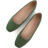 image:imageHee grand Classic Solid Square Toe Ballet Flats for Women Comfort Casual Flats Lightweight Slip on Loafers Suede Dress ShoesArmy Green