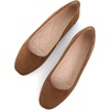 image:imageHee grand Classic Solid Square Toe Ballet Flats for Women Comfort Casual Flats Lightweight Slip on Loafers Suede Dress ShoesBrown