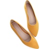 image:imageHee grand Flats for Women Classic Solid Pointed Toe Ballet Shoes Suede Dress Shoes Casual Comfort SlipOn Loafers LightweightYellow