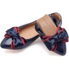image:imageHee grand Foldable Flats for Women Bowknot Pointed Toe Ballet Shoes Patent Leather Dress Shoes Slip On LoafersSapphire