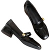 image:imageHee grand Mary Jane Chunky Heels for Women Shiny Patent Leather Dress Shoes Square Toe Block Heels Comfortable Mid Heel Work Pumps184black