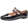 image:imageHee grand Mary Jane Flats for Women Patent Leather Dress Shoes Square Toe Adjustable Buckle Strap Ballet Flats495black