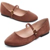 image:imageHee grand Mary Jane Shoes for Women Buckle Strap Ballet Flats Comfortable Leather Dress Shoes489brownsuede