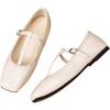 image:imageHee grand Patent Leather Flats for Women Adjustable TStrap Buckle Square Toe Mary Jane Shoes Comfortable Flats490apricot