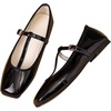 image:imageHee grand Patent Leather Flats for Women Adjustable TStrap Buckle Square Toe Mary Jane Shoes Comfortable Flats490black