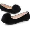 image:imageHee grand Pom Pom Ballet Flats for Women Suede Pointed Toe SlipOn Casual Comfortable Flat Shoes448black