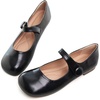 image:imageHee grand Retro Mary Jane Shoes for Women Cute Round Toe Buckle Ballet Flats Leather Dress Flats Soft Work FlatsBlack