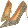 image:imageHee grand Shining Sequins High Heels Sexy Pointed Toe Stilettos Bridal Dress Shoes for Wedding PartyGold