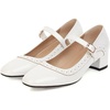 image:imageHee grand Vintage Mary Jane Shoes Chunky Heels for Women Square Toe Adjustable Strap Pump PU Leather Brogue Work Heels Dress Shoes139white