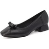 image:imageHee grand Women Closed Square Toe Chunky Block Heels Cute Bowknot Dress Shoes Pumps Comfortable Low Heel Slip Ons for Office192black