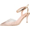 image:imageHee grand Women Heels Fashion Sandals Pointed Toe Rhinestone Transparent Stiletto Dress Pumps for Wedding Party2gold