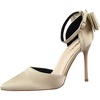 image:imageHee grand Women Heels Pointed Toe Pump Bow Knot Ankle Strap Stiletto Dress Sandals HighHeeled Wedding Party Pump020gold