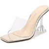 image:imageHee grand Women Summer Clear Heels SlideSandals Transparent Peep Toe Stiletto Wedding Party Dress ShoesGold