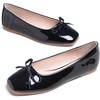 image:imageHee grand Womens Ballet Flats Bowknot Square Toe Dressy Flat Shoes for Casual Work Comfort Slip On FlatsPatent Leatherblack