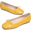 image:imageHee grand Womens Ballet Flats Bowknot Square Toe Dressy Flat Shoes for Casual Work Comfort Slip On FlatsPuyellow