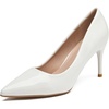 image:imageHee grand Womens Classic Pointed Toe Heel Pumps Fashion Candy Colors Patent Leather Heels Comfortable Mid Heel Work Shoes Stiletto Wedding Dress Shoes209white