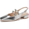 image:imageHee grand Womens Closed Square Toe Slingback Sandals Block Chunky Mary Jane Shoes Comfortable Dress Shoes for WorkSilver