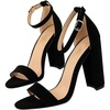 image:imageHee grand Womens Heels Closed Toe Ankle Strap Chunky Block High Heel Sandals Dress Evening Party Platform Pump ShoesSuedeblack95cm