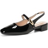 image:imageHee grand Womens Mary Jane Chunky Low Heels Closed Square Toe Ankle Strap Pumps Slingback SandalsBlack
