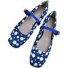 image:imageHee grand Womens Mary Jane Shoes Comfortable Square Toe Ankle Strap Ballet Flats Polka Dot Satin Dress ShoesSapphire Blue
