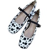 image:imageHee grand Womens Mary Jane Shoes Comfortable Square Toe Ankle Strap Ballet Flats Polka Dot Satin Dress ShoesWhite