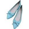 image:imageHee grand Womens Patent Leather Bow Ballet Flats Pointed Toe Slip On Flat Shoes Comfortable Dress Shoes for Work OfficeLight Blue