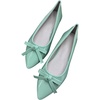 image:imageHee grand Womens Patent Leather Bow Ballet Flats Pointed Toe Slip On Flat Shoes Comfortable Dress Shoes for Work OfficeLight Green
