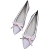 image:imageHee grand Womens Patent Leather Bow Ballet Flats Pointed Toe Slip On Flat Shoes Comfortable Dress Shoes for Work OfficeLight Pink