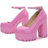 image:imageHee grand Womens Platform Heeled Sandals Closed Round Toe Ankle Buckle Strap Chunky High Heels Mary Janes Punk Style Pumps Fashion Party ShoesApink