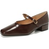 image:imageHee grand Womens Pumps Low Heel Dress Shoes for Women Closed Toe Chunky Mary Jane Work Pumps ShoesBrown