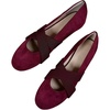 image:imageHee grand Womens Round Toe Cross Elastic Straps Ballet Flats Soft Dancing Shoes Retro Mary Janes Shoes Comfortable Walking Shoes762wine Red