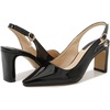 image:imageHee grand Womens Slingback Pointed Toe Chunky Heels Pumps Comfort Office Lady High Heeled Sandals Patent Leather Dress ShoesBlack