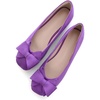 image:imageHee grand Womens Suede Ballet Flats Bow Knot Square Toe SlipOn Flat Shoes Comfortable Casual Work Office Dress ShoesPurple