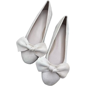 image:imageHEE grandWomens Bow Ballet Flats Round Toe Suede Slip On Dress Shoes Comfortable Flat Shoes for Wedding Party CasualApricot