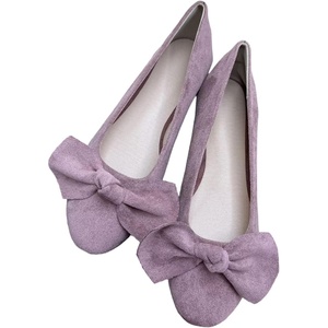 image:imageHEE grandWomens Bow Ballet Flats Round Toe Suede Slip On Dress Shoes Comfortable Flat Shoes for Wedding Party CasualDark Pink
