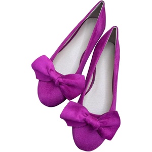 image:imageHEE grandWomens Bow Ballet Flats Round Toe Suede Slip On Dress Shoes Comfortable Flat Shoes for Wedding Party CasualDark Rose