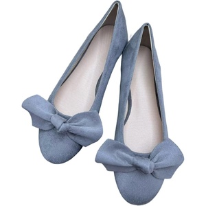 image:imageHEE grandWomens Bow Ballet Flats Round Toe Suede Slip On Dress Shoes Comfortable Flat Shoes for Wedding Party CasualGrey