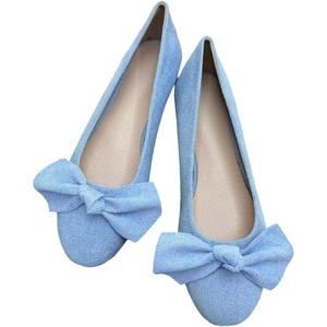 image:imageHEE grandWomens Bow Ballet Flats Round Toe Suede Slip On Dress Shoes Comfortable Flat Shoes for Wedding Party CasualLight Blue