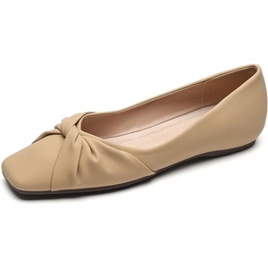 image:imageHee grand Ballet Flats for Women Square Toe Bow Ballet Flats Comfort Low Heel SlipOn Dress Shoes Fashion Women FlatsKhaki